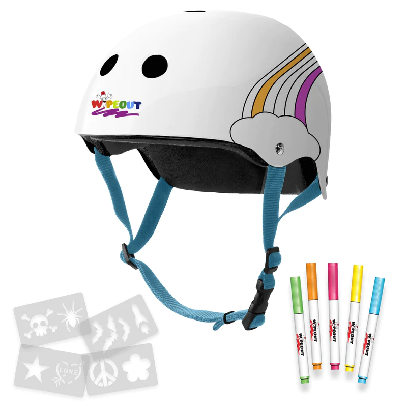 Triple Eight-Wipeout™ Dry Erase Helmet-White Rainbow