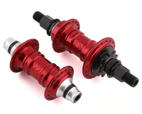 Profile Racing Mini Cassette Hub Set (Red) (Chromoly Driver) (Rhd) 3/8" X 100mm, 14 X 110mm 36h-9t