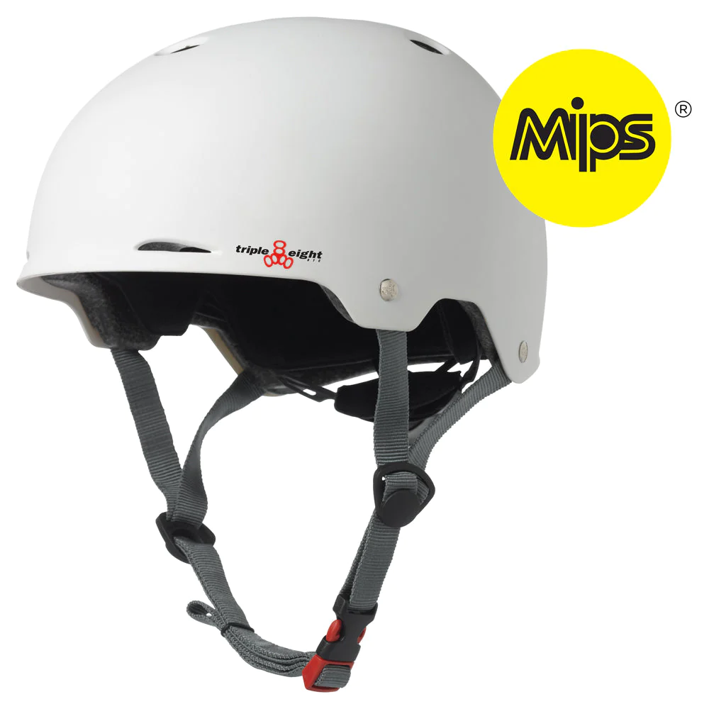 Triple Eight-Dual Certified Gotham Mips Helmet-White Matte