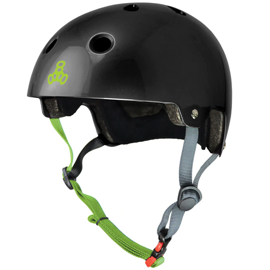 Triple Eight-Dual Certified Helmet- Black Glossy With Zest