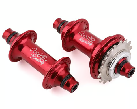 Profile Racing Profile Elite Cassette Hub Set (Red) (Aluminum Driver) (3/8" X 100/110mm) (Chromoly Cog) (36h) (16t)