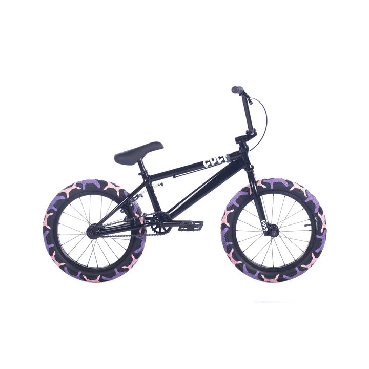 Cult Bikes-18" Juvenile / Black W/ Purps Camo Tires